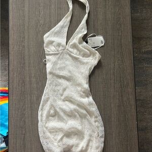 Elegant White Halter Dress